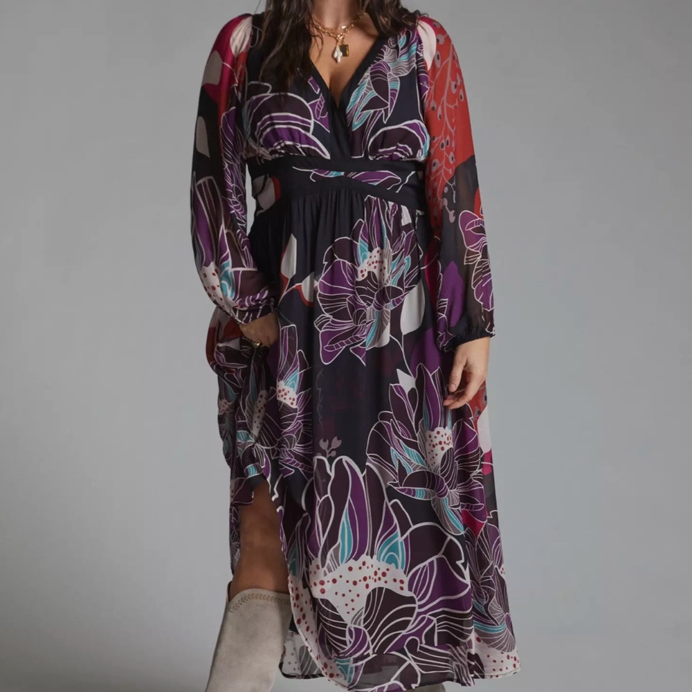 Anthropologie Let Me Be Floral Midi Dress